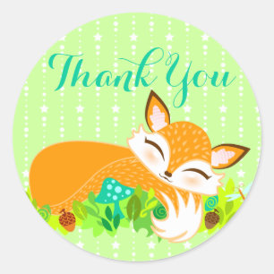 Lil Foxie Cub - Cute "Thank You" Stickers