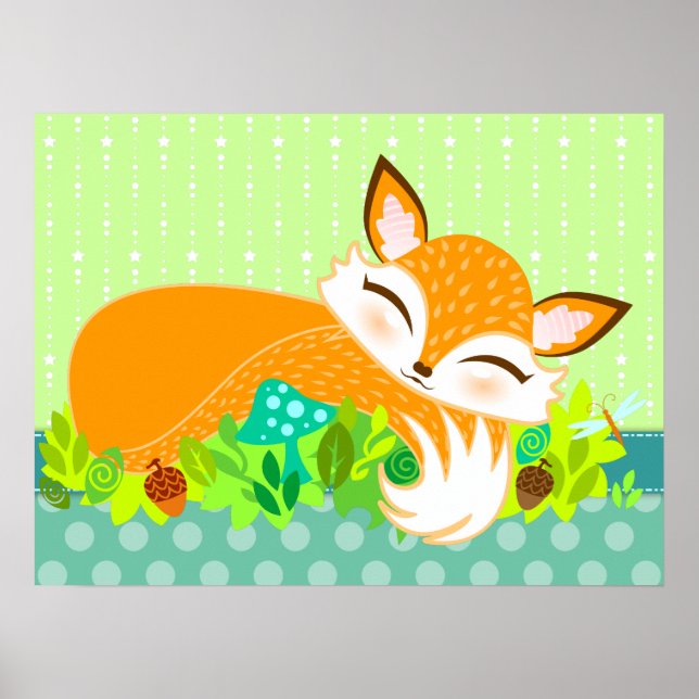 Lil Foxie Cub - Poster mignon du mur Fox (Devant)