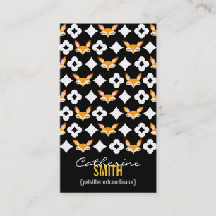 Lil Foxie - Cute Fox Pattern Vertical Bizcards Business Card