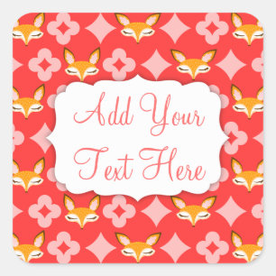 Lil Foxie - Cute Girly Fox Pattern Custom Stickers