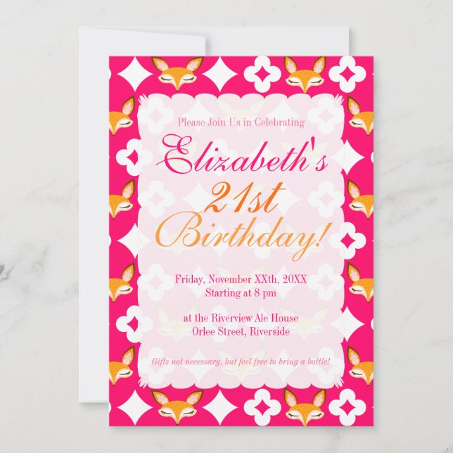 Lil Foxie - invitations mignonnes de coutume de (Devant)