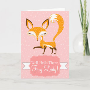 Lil Foxie - Pink "Foxy Lady" Custom Greeting Card
