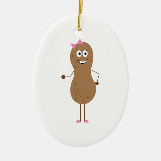 Lil Girl Peanut Ceramic Ornament (Front)