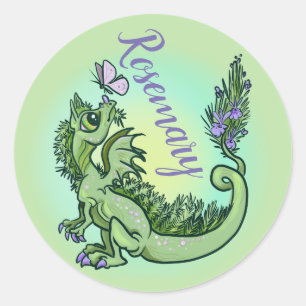 lil herb garden Dragon Rosemary Classic Round Sticker
