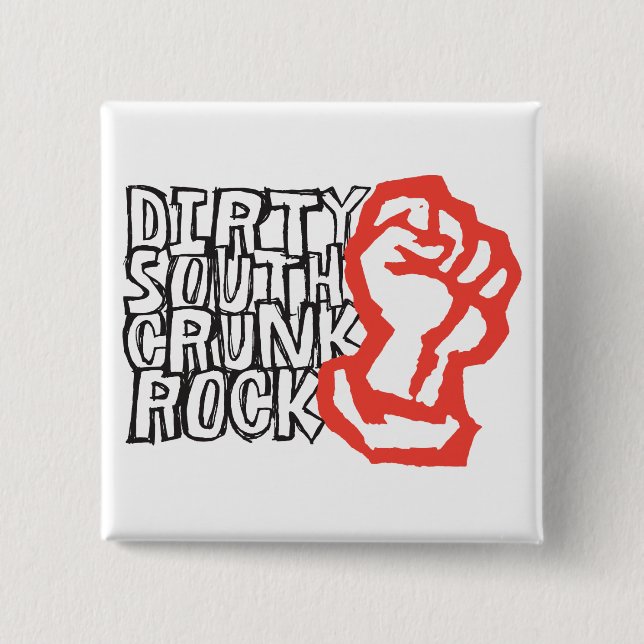 Lil Jon "Dirty South Fist" Red 2 Inch Square Button (Front)