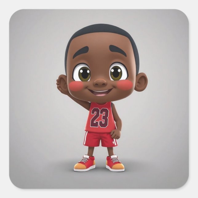 Lil Jordan Square Sticker (Front)