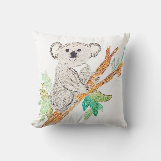Lil' Koala Throw Pillow (Front)