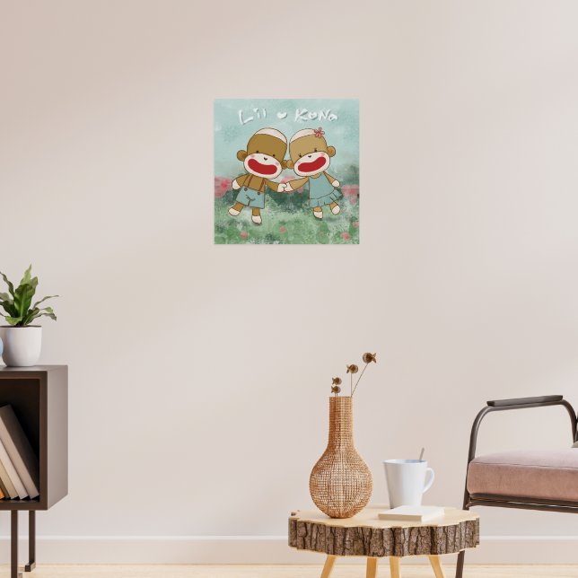 Lil & Kona Holding Hands Poster (Living Room 3)