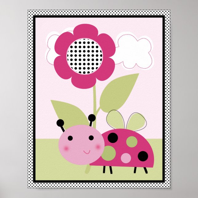 Lil Ladybug avec Pois #2 Poster d'art de la pépini (Devant)