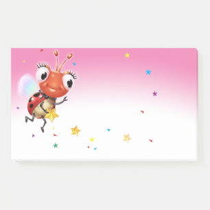Lil Ladybug pink Post-it note block wide