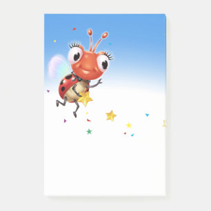 Lil Ladybug Post-it note block tall blue fade