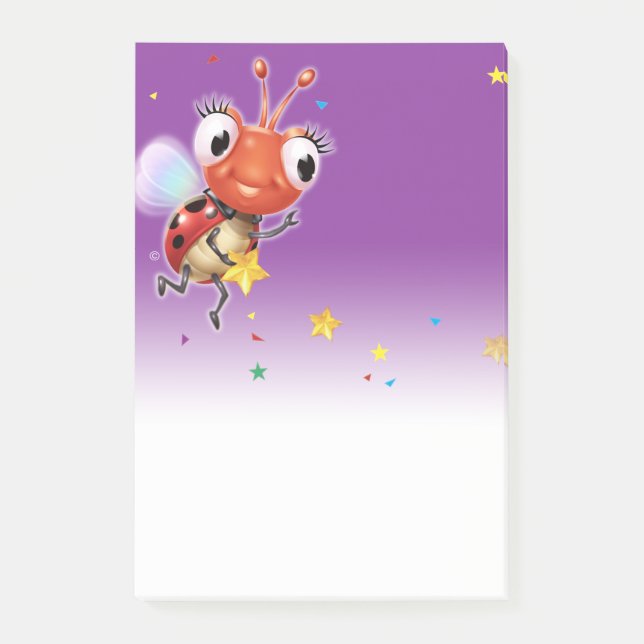 Lil Ladybug purple fade Post-it note block (Front)