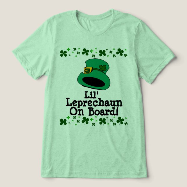 Lil' Leprechaun on Board Maternity Pregnancy Tri-Blend Shirt (Design Front)