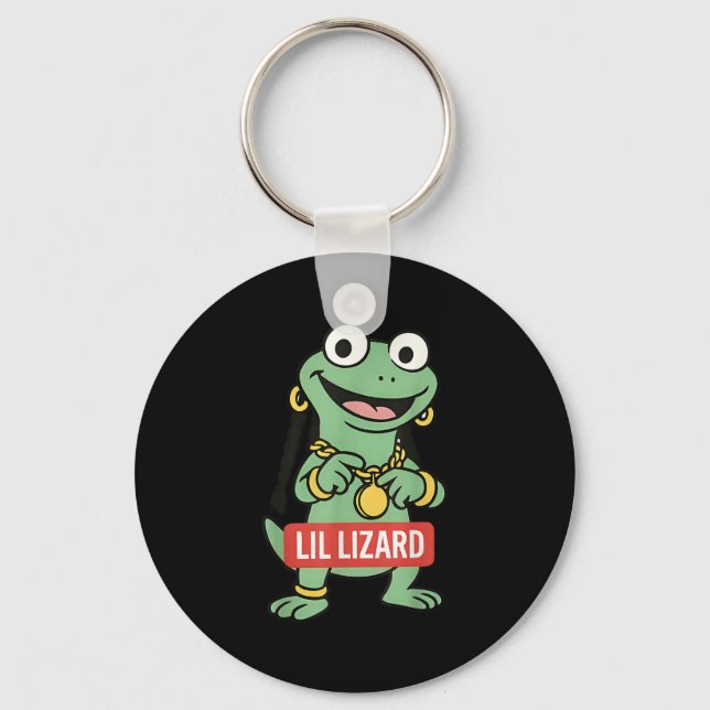 Lil Lizard Funny Lizard Trending Meme  Keychain (Front)