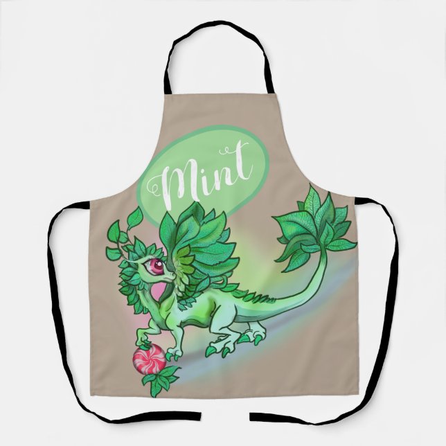 lil' Mint Herb Garden Dragon  Apron (Front)