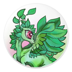 lil' Mint Herb Garden Dragon Ceramic Knob