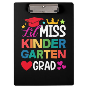 Lil Miss Kindergarten Grad Prek Graduation Clipboard
