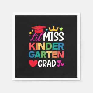 Lil Miss Kindergarten Grad Prek Graduation Napkin