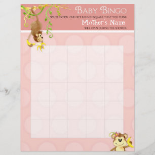 Lil Monkey,  Baby Shower Bingo n Scramble Game