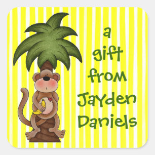Lil Monkey Gift Stickers or Book Plate