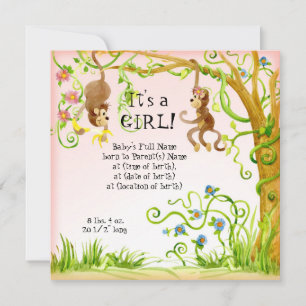 Lil Monkey, Girl Birth Announcement