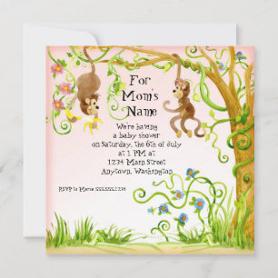 Lil Monkey, Invitation Baby shower fille