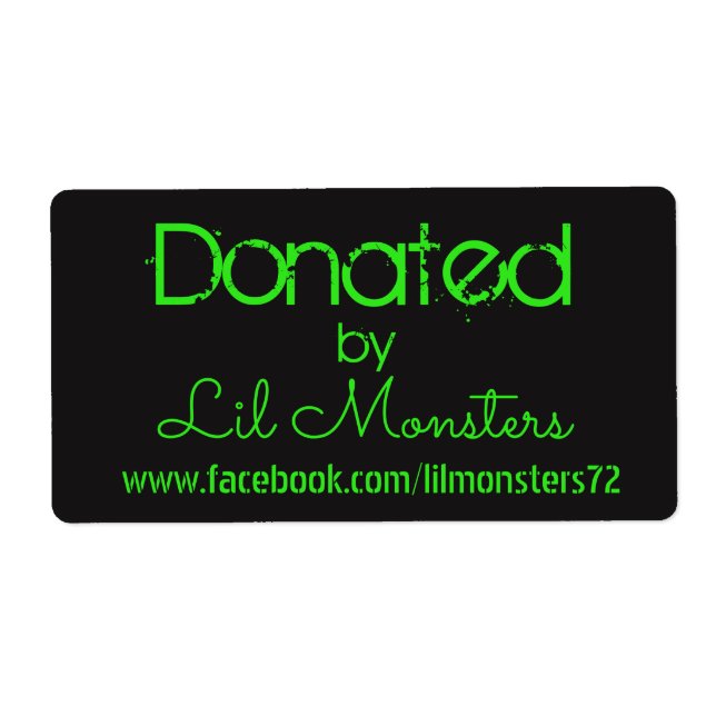Lil Monsters label sticker neon green black (Front)