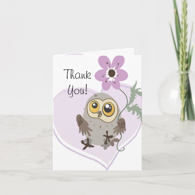 Lil Owl Merci cartes de notes (Devant)
