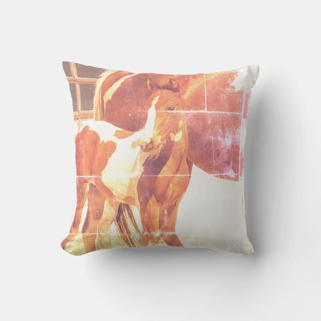 Lil Paint Foal Three Throw Pillow (Front)