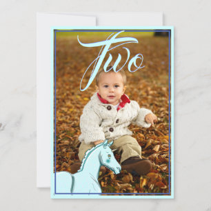 Lil Palomino Unicorn Birthday (blue/purple/image) Invitation