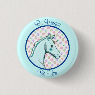 Lil Palomino Unicorn (blue/purple) 1 Inch Round Button