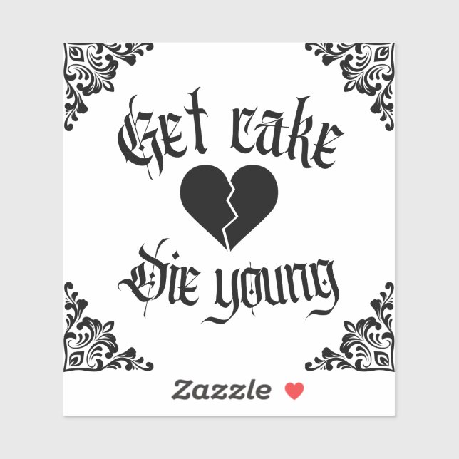 Lil peep design get cake die young broken heart (Sheet)