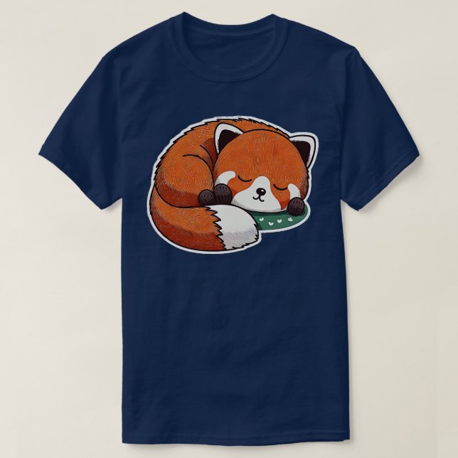 Lil Red Panda Nap T-Shirt (Design Front)