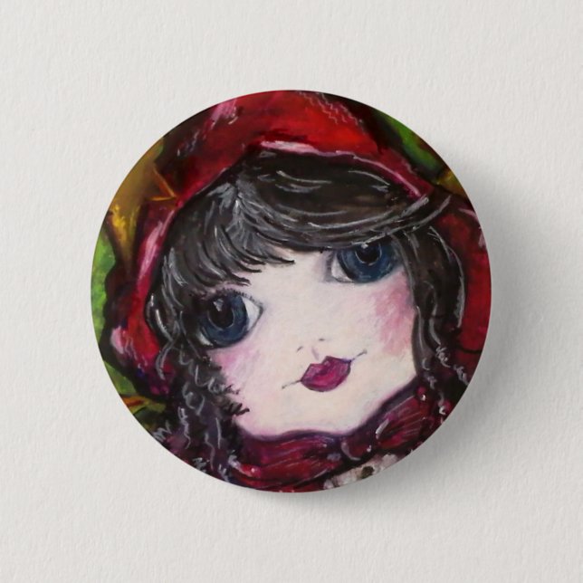 Lil' Red Riding Hood 2 Inch Round Button (Front)