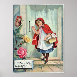Lil Red Riding Hood GranMa Art Poster vintage Pr