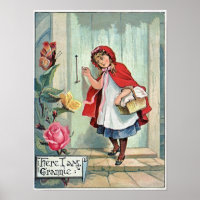 Lil Red Riding Hood GranMa's Vintage Poster Art Pr