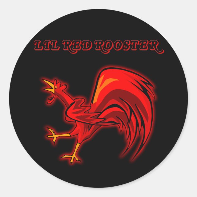 Lil Red Rooster Classic Round Sticker (Front)