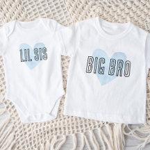 Lil Sis Blue Heart Matching Sibling Family