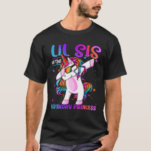 Lil Sis Of The Birthday Princess Dabbing Unicorn L T-Shirt