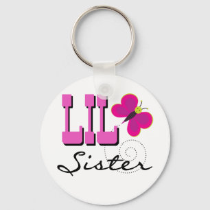 Lil Sister Butterfly Tshirts and Gifts Keychain