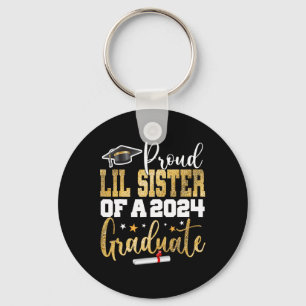 Lil Sister Of A 2024 Graduate Cl Senior Graduation Keychain