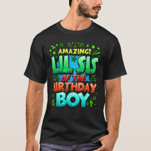 Lil Sister of the Birthday Boy Matching Family Par T-Shirt