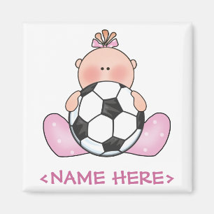 Lil Soccer Baby Girl Magnet