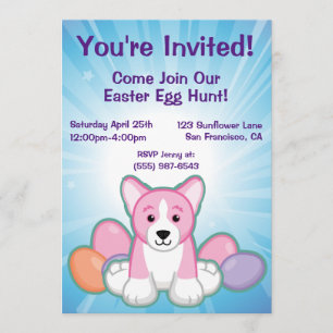 Lil Spring Corgi Pattern Invitation