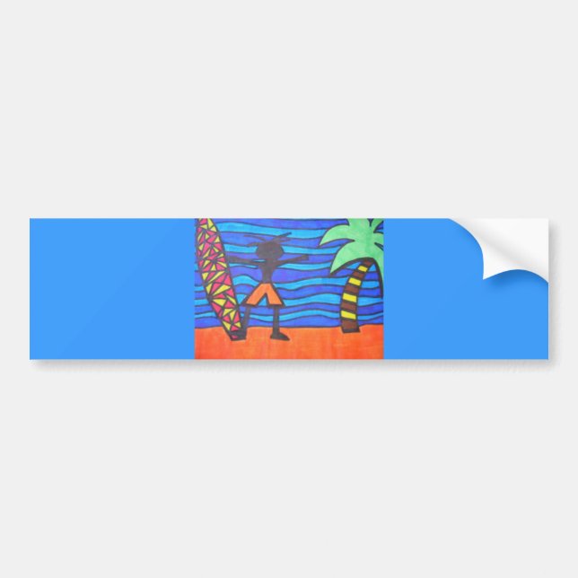 Lil Surfer Dude Hanging Out Bumper Sticker (Front)