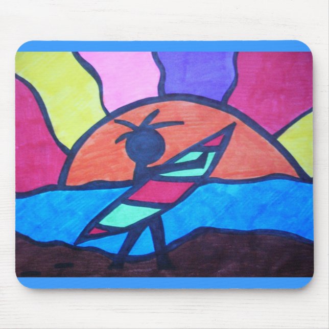 Lil' Surfer Dude - Setting Sun Mouse Pad (Front)