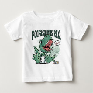 Lil' T Rex Poopasaurus Rex Baby T-Shirt