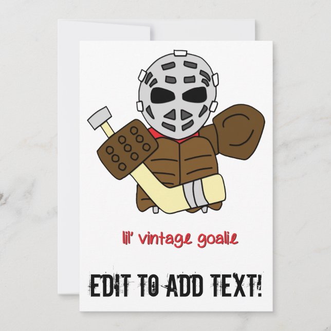 Lil' Vintage Hockey Goalie (Front)