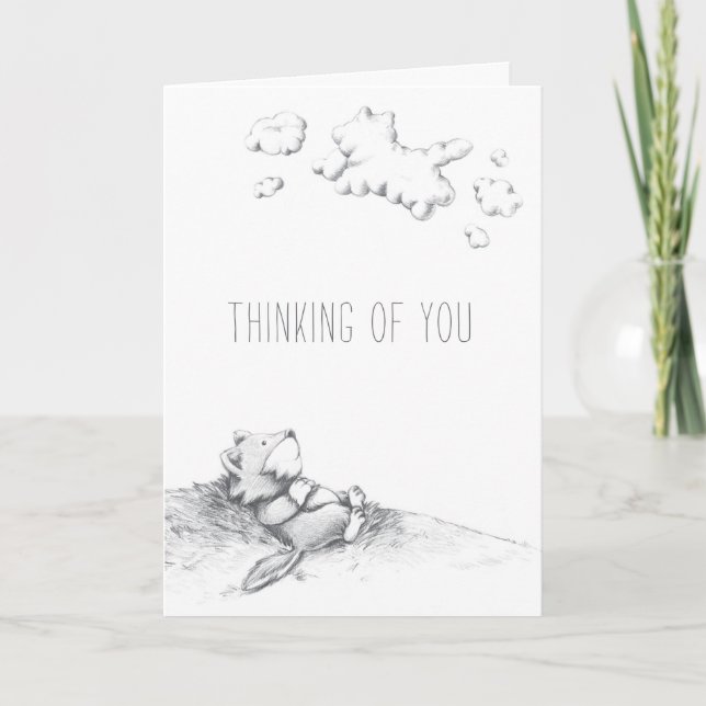 Lil Wolf Daydreaming Card (Front)