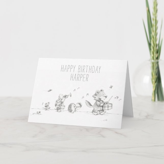 Lil Wolf Parade Birthday Card (Front)